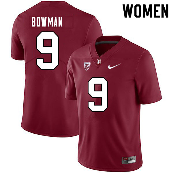 Women #9 Colby Bowman Stanford Cardinal College Football Jerseys Sale-Cardinal